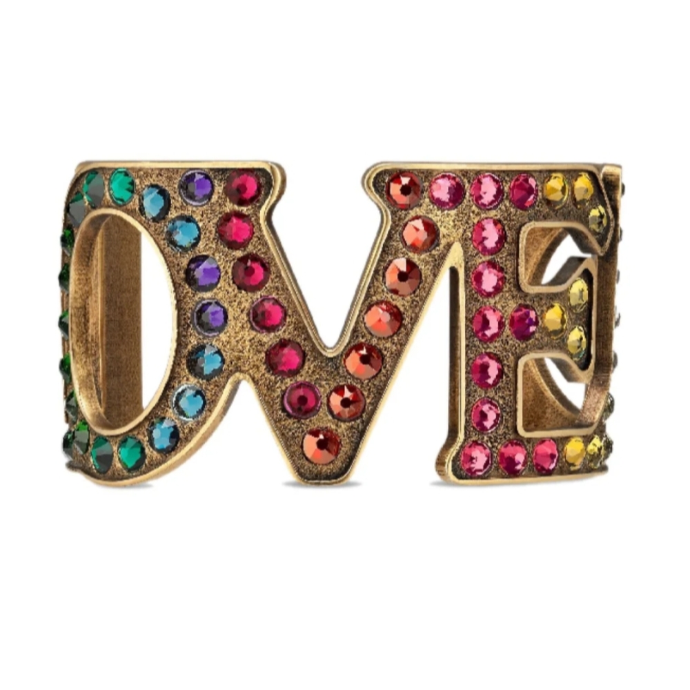 Gucci Gold-Tone Bracelet with Multicolor Stones